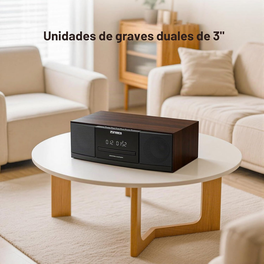 Sistema estéreo para el hogar Bluetooth con reproductor de CD