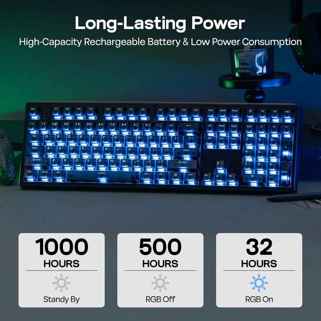 EPOMAKER HE108 Wireless Gaming Keyboard, 8K Polling &amp; 10000mAh,...