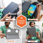STM Dux Plus para iPad/10ª generación: ultra protectora, duradera, ligera con parte trasera transparente, soporte para lápiz Apple, cubierta de encendido/apagado de ahorro de batería, color negro