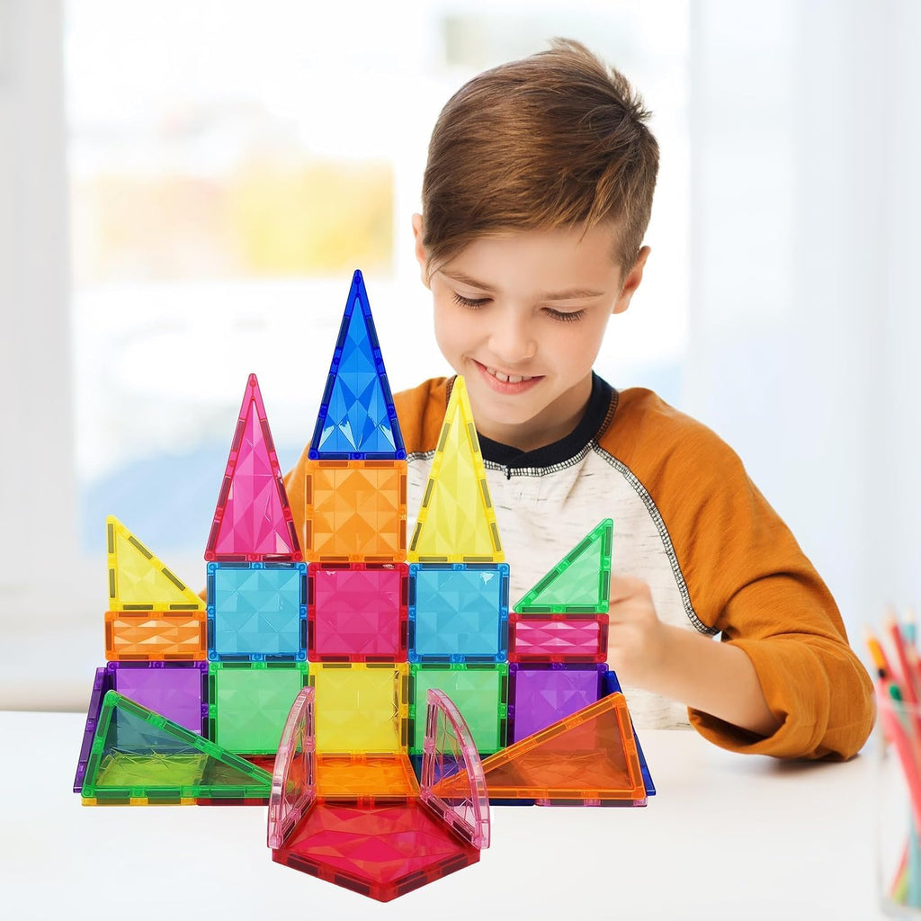 PicassoTiles Bloque de construcción de bloques de construcción de azulejos magnéticos, bloques de azulejos magnéticos, kit de aprendizaje STEM STEAM, juego de construcción de educación temprana,