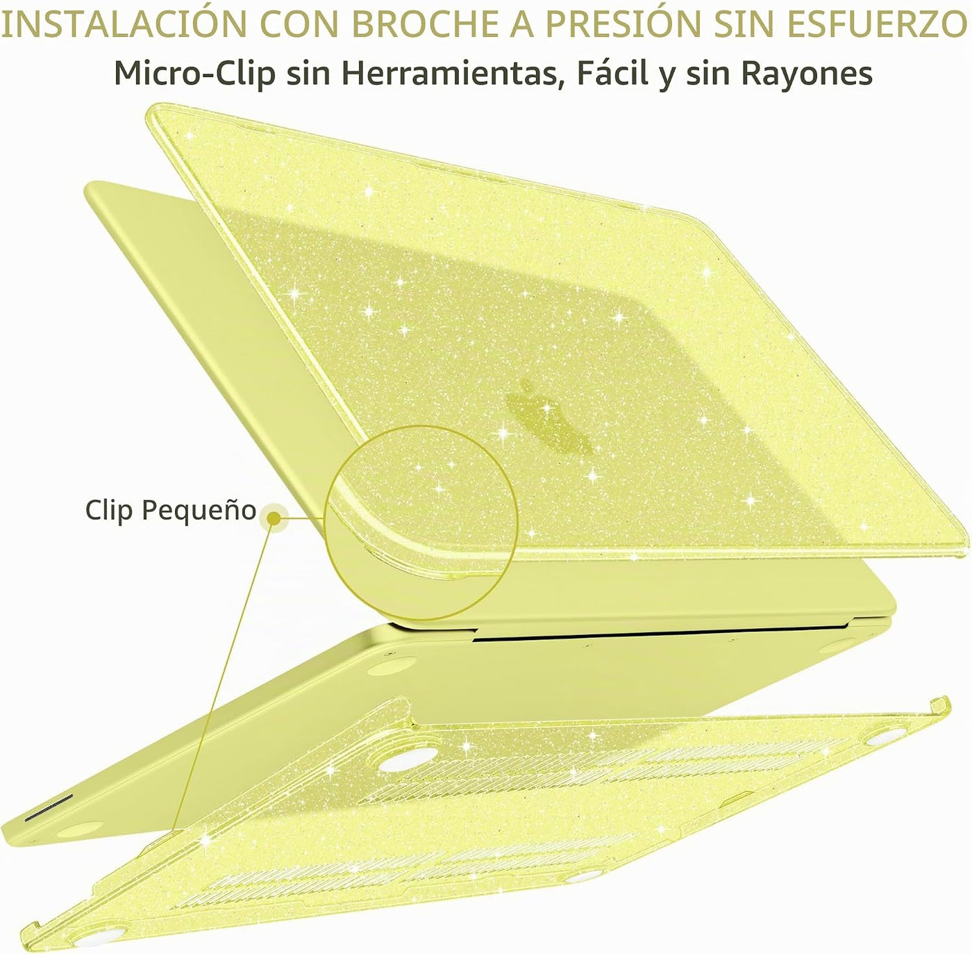 MEEgoodo Funda con purpurina para MacBook Neo de 13 pulgadas versió...