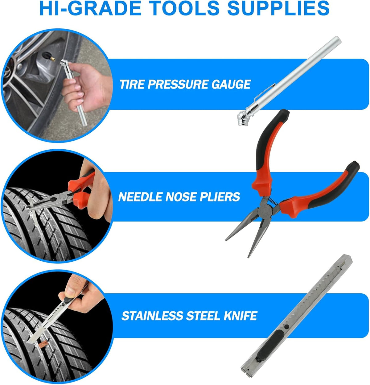 Kit de reparación de neumáticos, compresor de aire portátil para in...