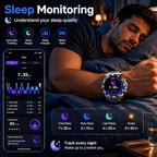 findtime Reloj inteligente para teléfonos Android, contestar llamadas, recordatorio de SMS, reloj inteligente compatible con iPhone, Bluetooth, acero inoxidable, reloj de fitness para hombre, reloj inteligente