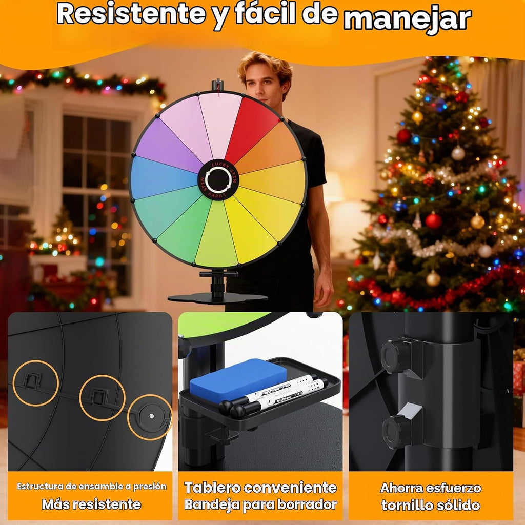 Rueda giratoria de 24" con soporte de metal resistente