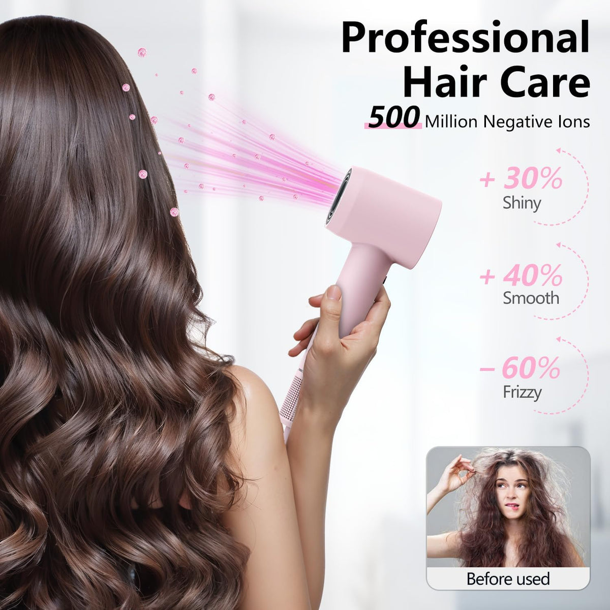 Secador de Pelo, Secador de Pelo Profesional de Alta Velocidad de 1...
