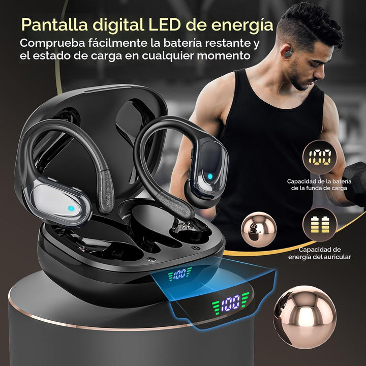 HAOYUYAN Auriculares inalámbricos, auriculares Bluetooth deportivos...