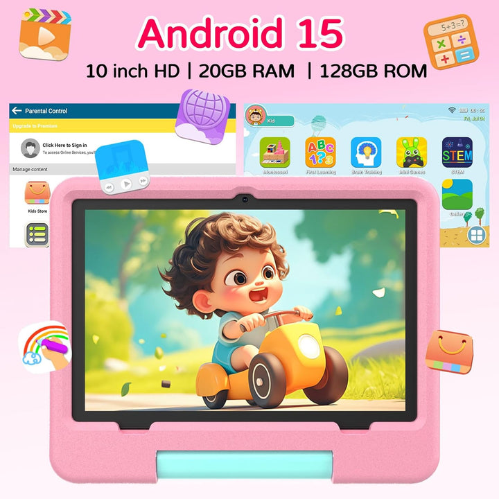 IWEGGO Tablet Android 15 para niños con estuche EVA, tablet de 10 p...