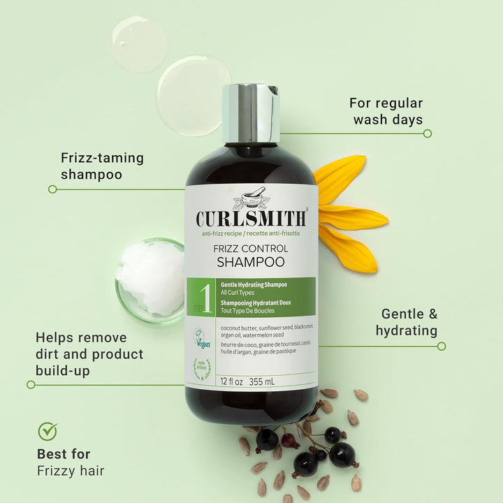 CURLSMITH Frizz Control Shampoo - Frizz-Fighting Shampoo for Curls,...