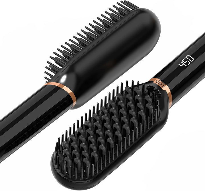 LURA Cepillo alisador de pelo iónico, cepillo alisador de cabello d...