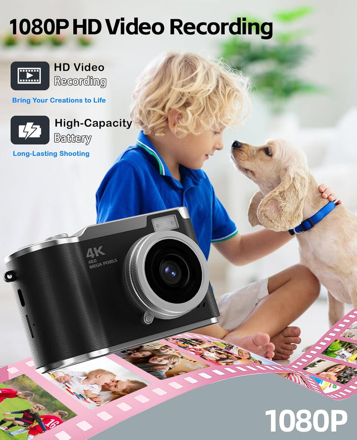 HEYMAO Cámara para niños, cámara digital 4K para fotografía, cámara...