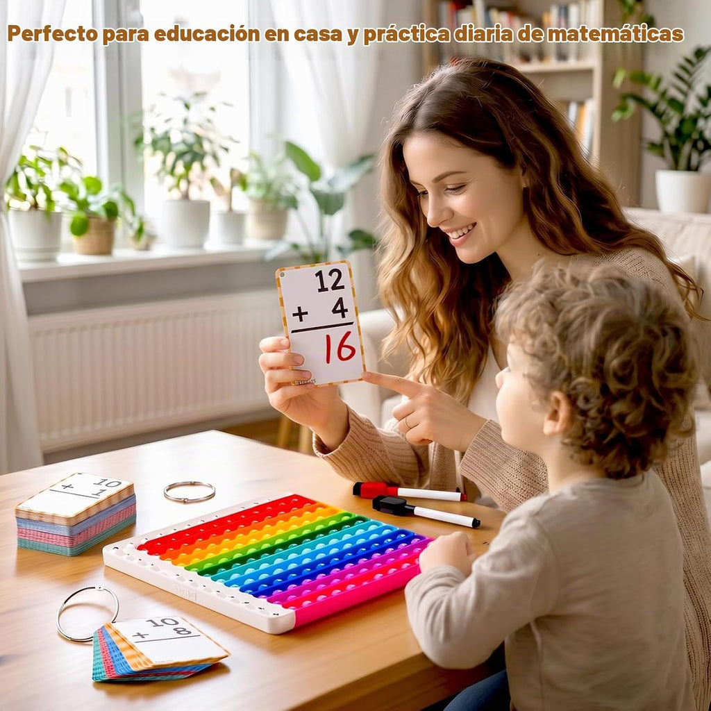 JoyCat 288 tarjetas de matemáticas y tablero de doble cara, 4 operaciones