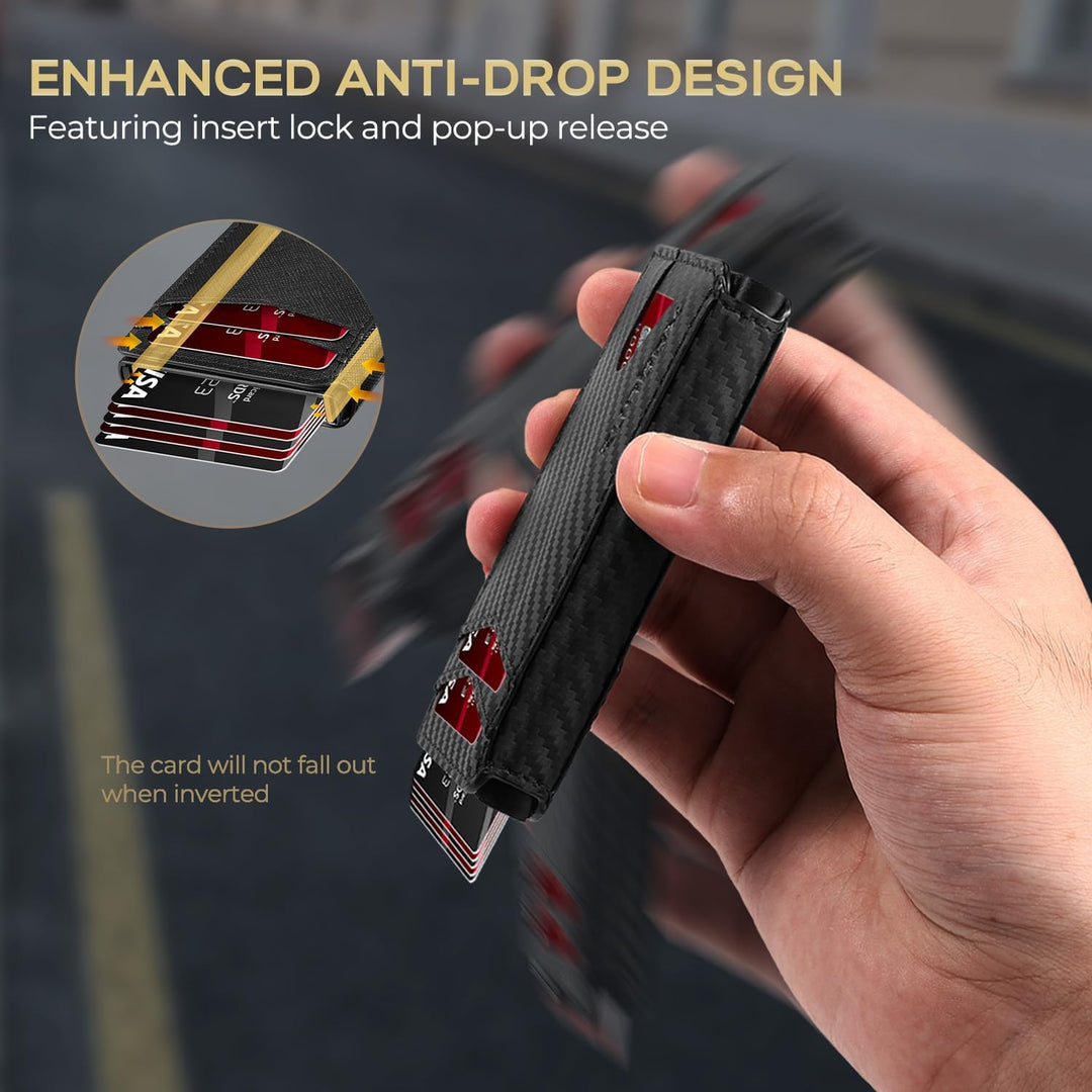 RUNBOX Cartera delgada para tarjetas para hombre con ventana de ide...