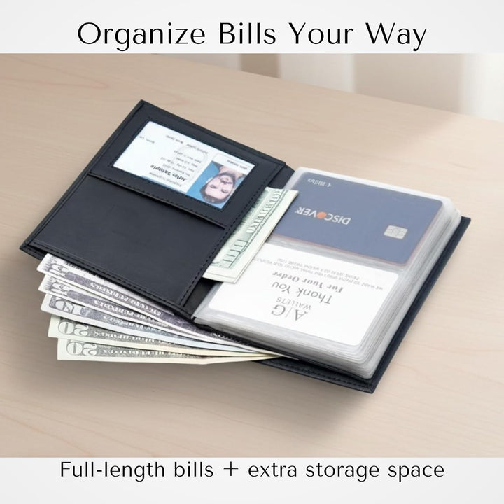 AG Wallets - Cartera de piel para hombre, capacidad para 24 tarjeta...