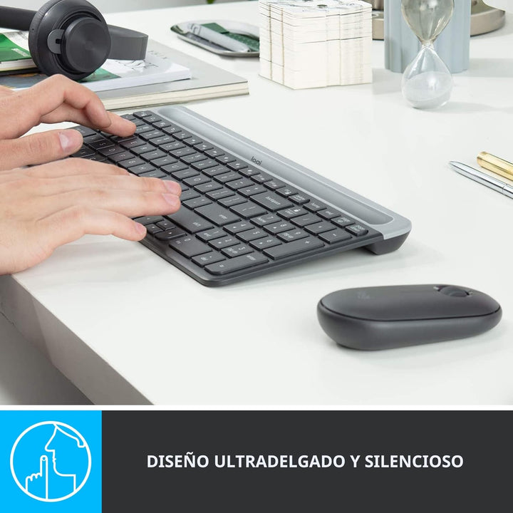 Logitech MK470 - Teclado [versión en inglés] y mouse inalámbricos d...