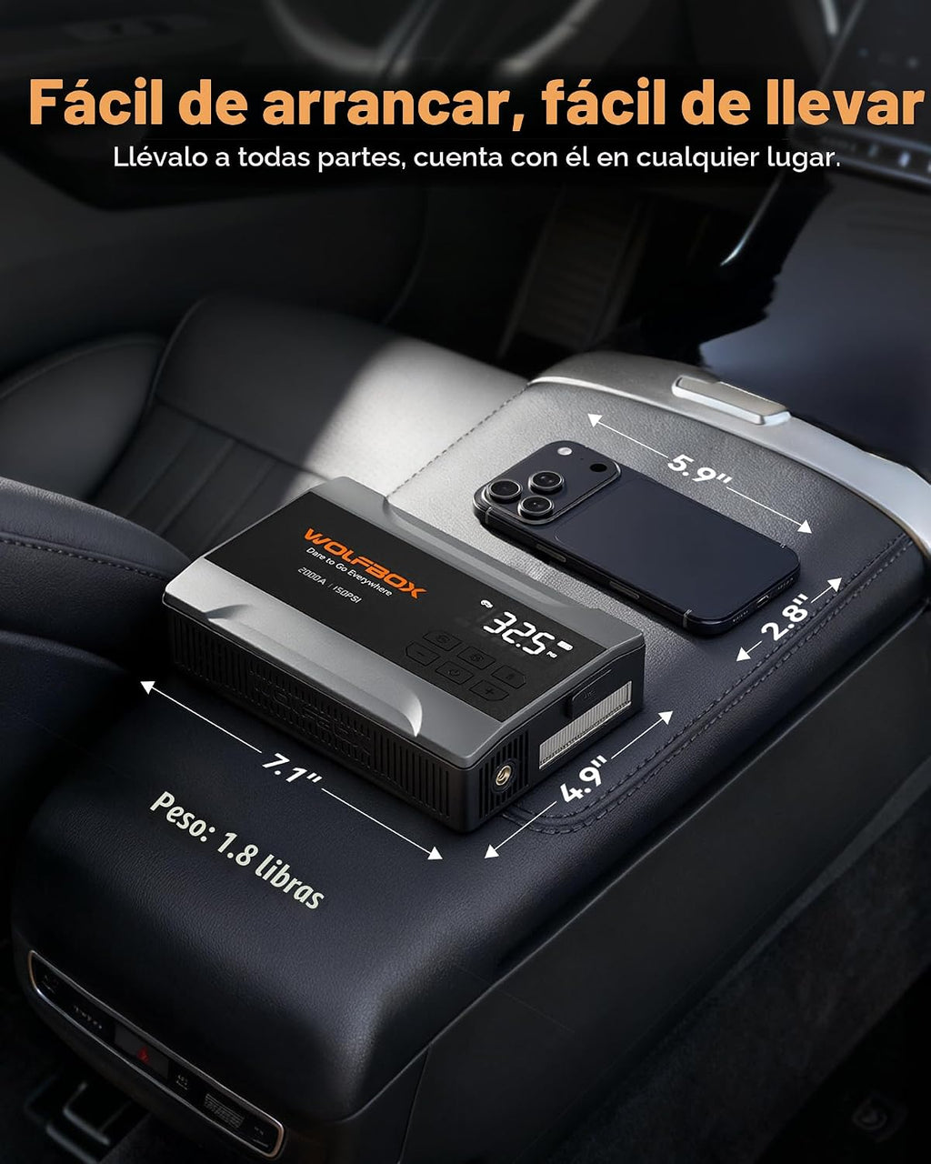 WOLFBOX Arrancador del salto MV10A 2000A con el compresor de aire