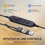 Yealink Auriculares con cable UH48 SE ANC, USB-C/A, controles en línea, 6
