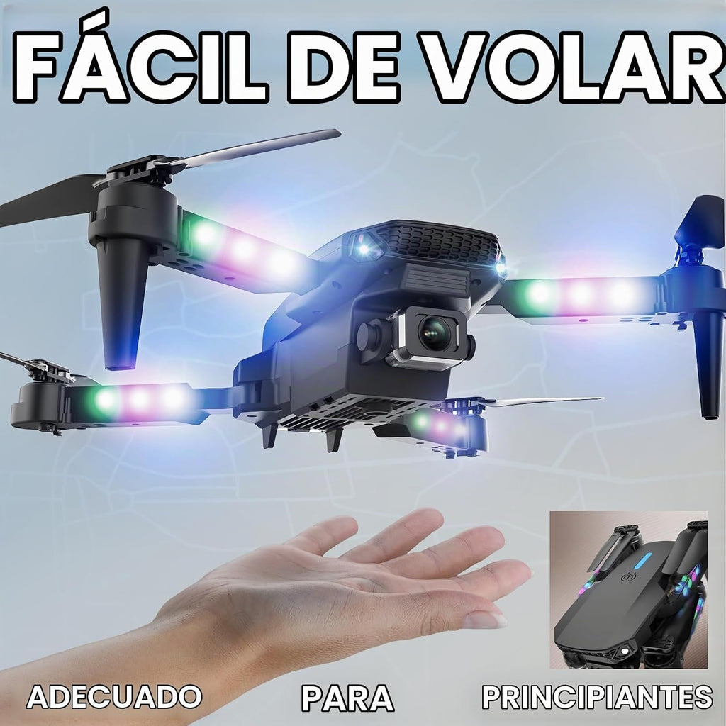BEZGAR Drone con luces LED para adultos y niños principiantes, negro