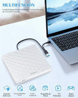 ORIGBELIE Unidad Externa de CD\/DVD para Laptop, Ultra Delgada de 1...
