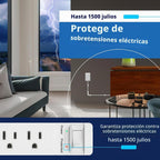 LIDER Extensor de salida protegido contra sobretensiones, 1 USB-A y 1 USB-C