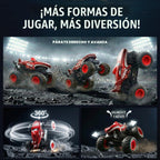 BEZGAR Camión monstruo, camión monstruo de control remoto con giros bailarines, luces y música, auto de control remoto 1:20 para niños de 4 a 7, 5, 6, 7, 8, 9, 10 años (rojo)
