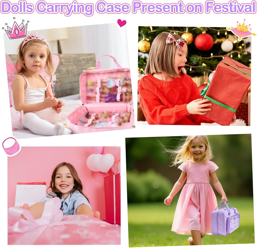 DSLIUPIU Funda de transporte compatible con muñecas Barbie de 12 pu...