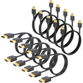 Cable HDMI de 6 pies, paquete de 10, blindado 4K HDMI 2.0 cable CL3