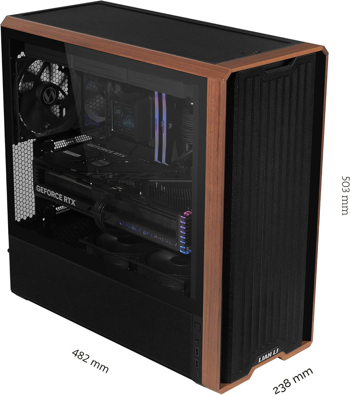 Lian Li LANCOOL 217 ATX Mid-Tower PC Case, 5 ventiladores PWM, made...