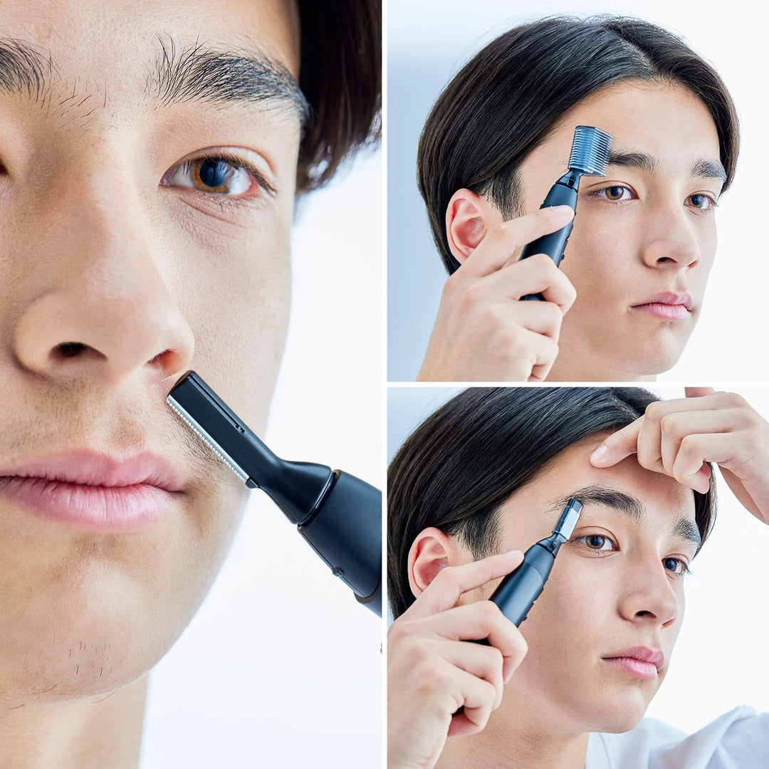 Recortador de vello facial Panasonic para piel sensible, detalle un...