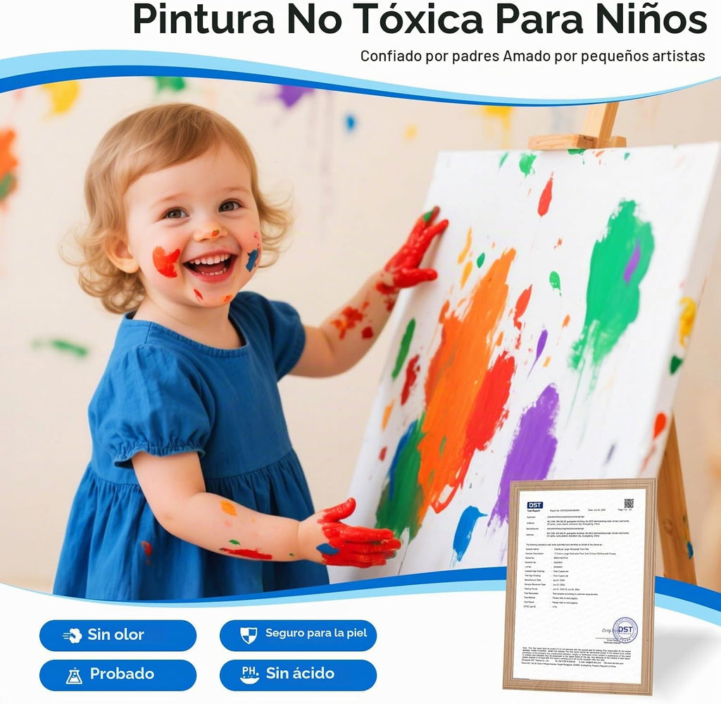 Juego de pintura lavable de 18 colores para niños