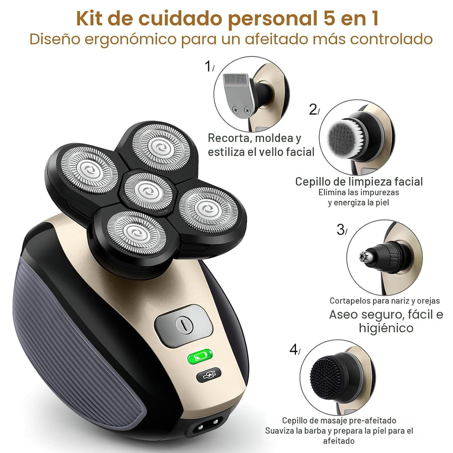 Telfun - Afeitadoras de cabeza eléctricas 5 en 1 para hombres calvo...