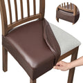 Fundas impermeables para asientos de sillas de comedor, juego de 4, fundas de asiento de cuero PU para sillas de comedor, fundas de asiento extraíbles lavables para sillas, fundas protectoras