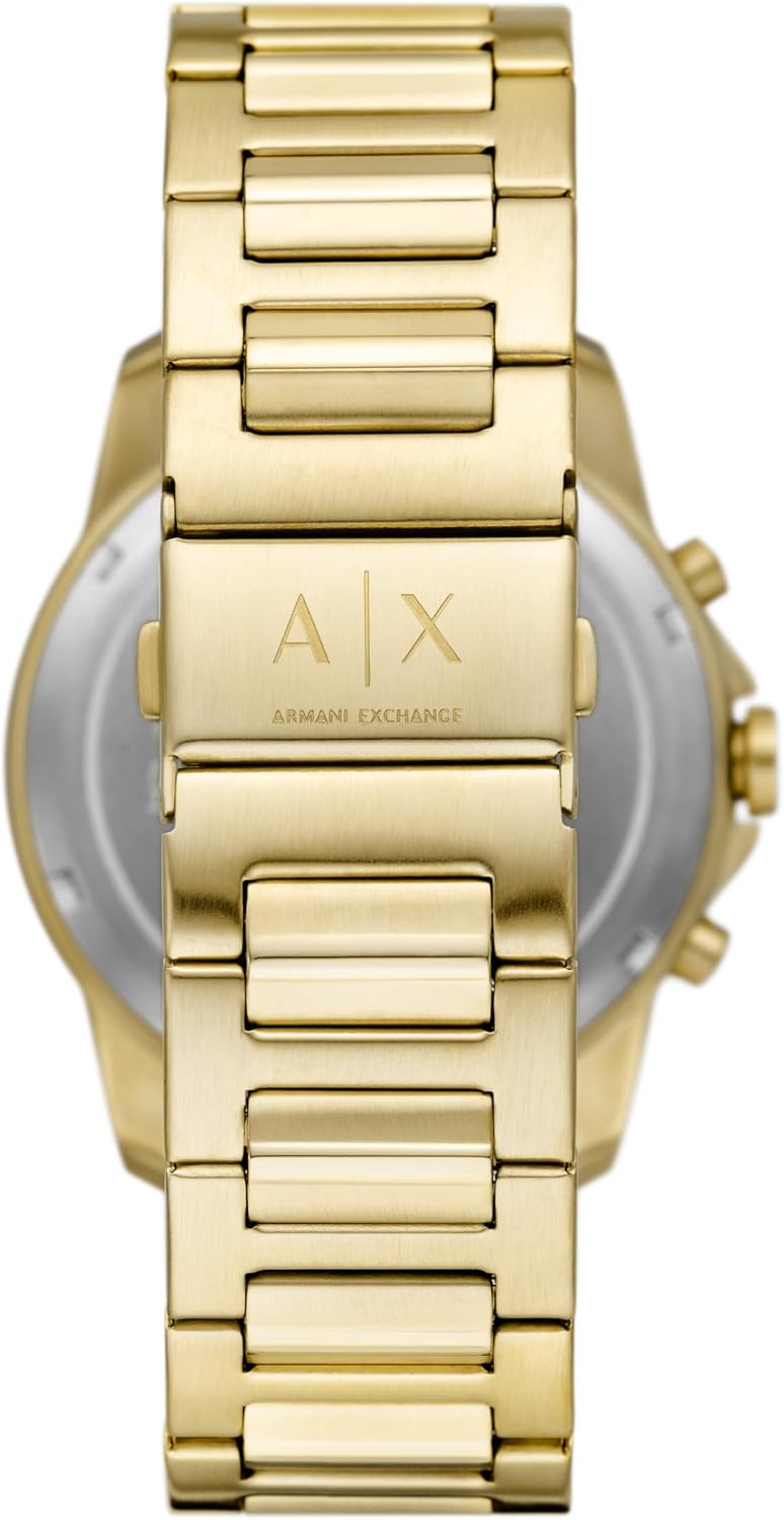 A|X Armani Exchange Reloj de vestir cronógrafo para hombre con correa de acero inoxidable, silicona o cuero