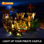 Juego de construcción de castillo pirata con luz 3 modos