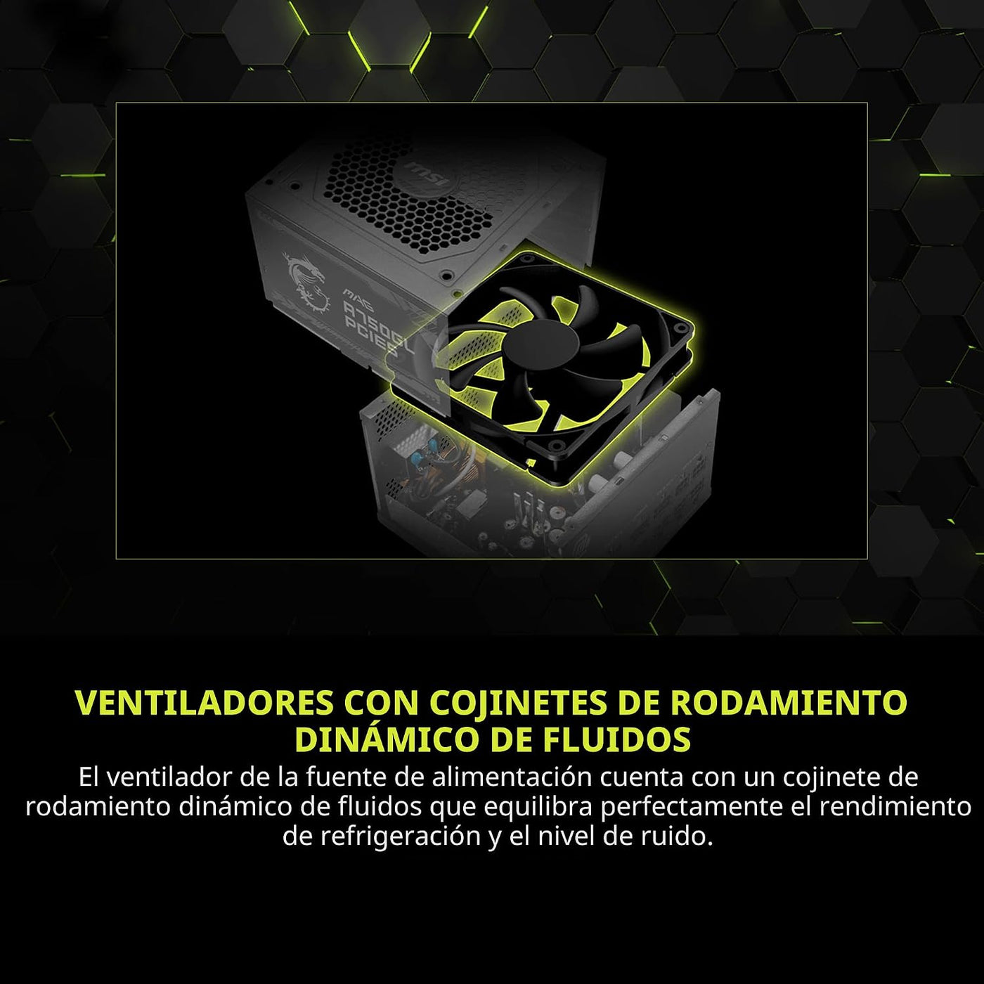 MSI MAG A750GL PCIE5, fuente de alimentación compacta totalmente mo...