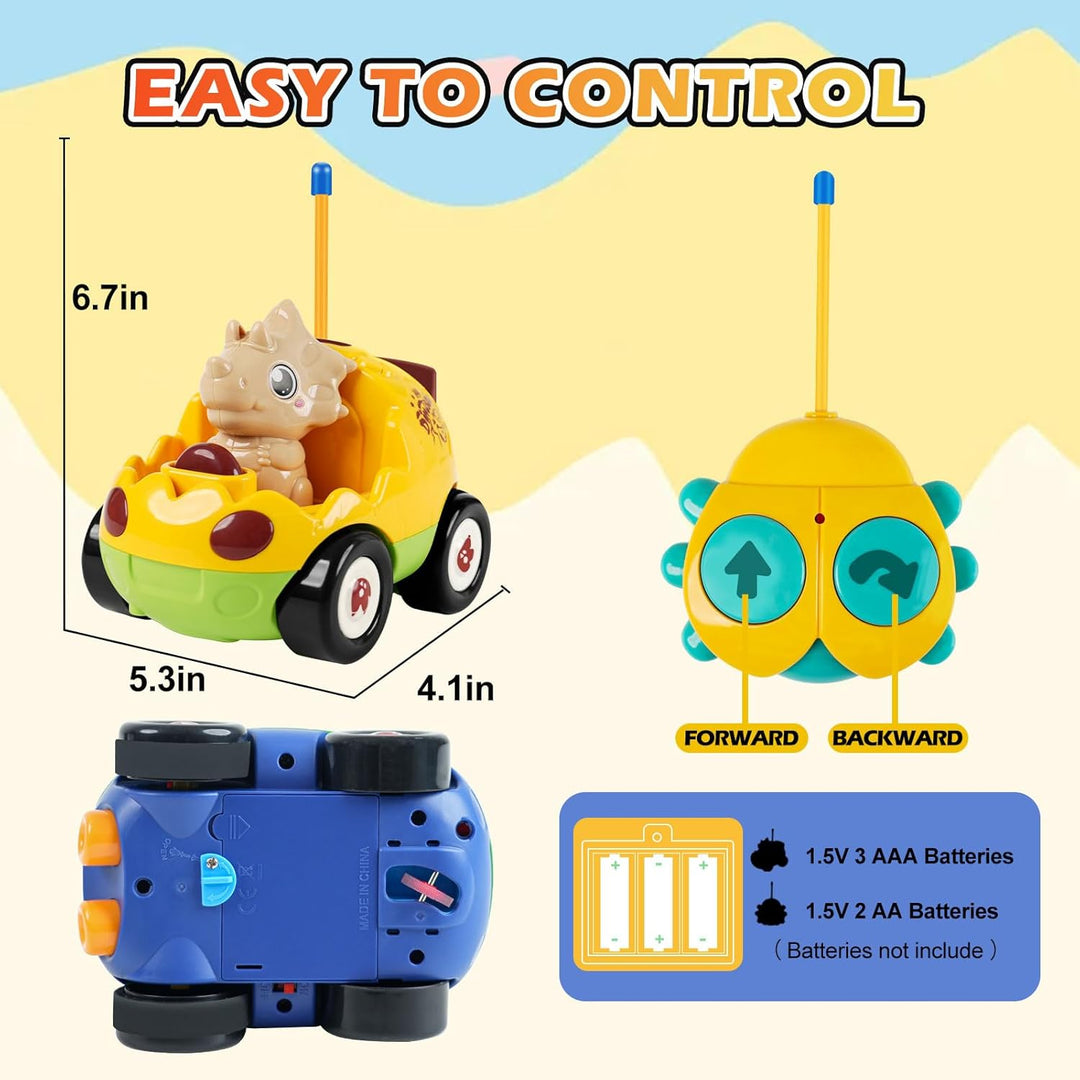 Paquete de 2 autos de juguete de dinosaurio a control