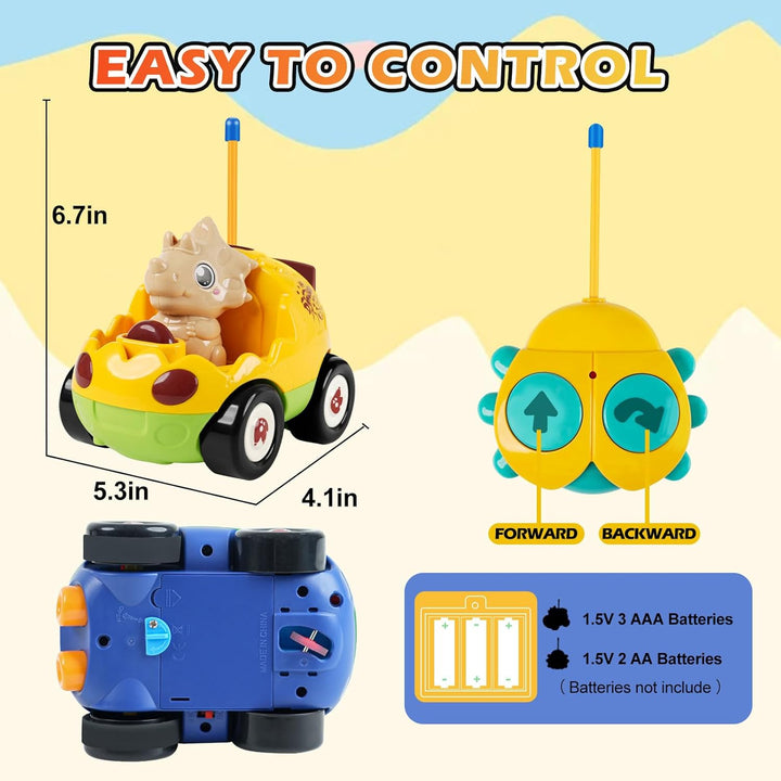Paquete de 2 autos de juguete de dinosaurio a control