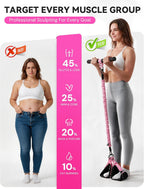 Banda de resistencia de pedal multifunción con mango, mangas protectoras de nailon y ajustable de 15/15/30 libras, equipo de entrenamiento para abdominales, cintura, brazos, piernas