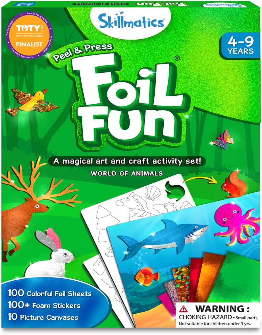 Skillmatics Animales divertidos de aluminio, kit de arte y manualidades