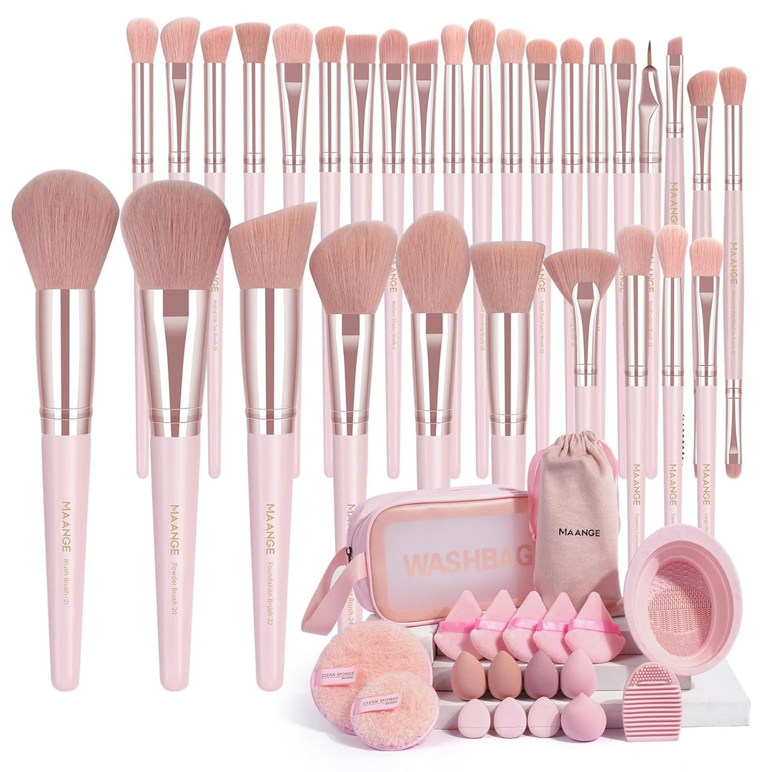 MAANGE Juego de 49 Brochas de Maquillaje, Set de Herramientas de Ma...