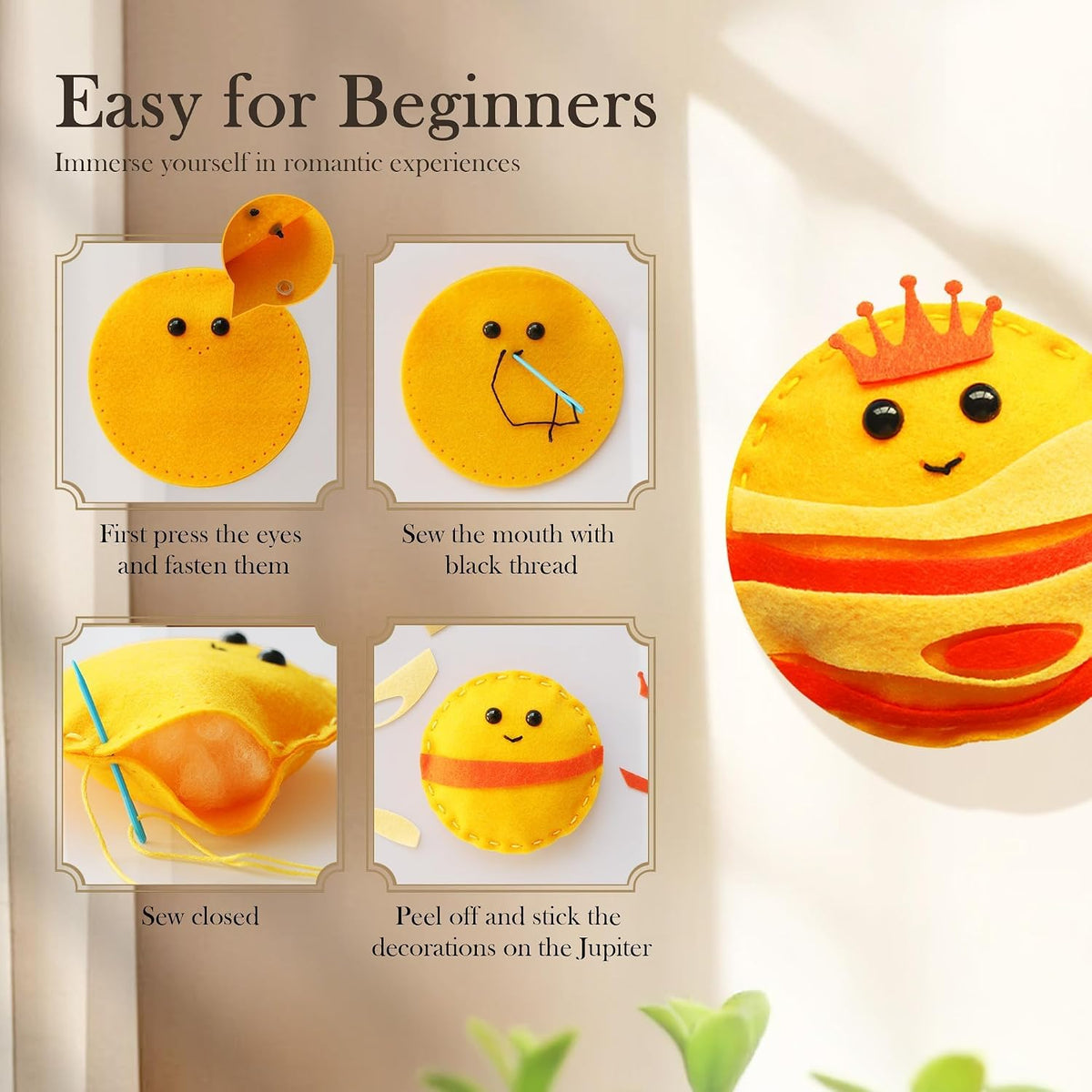 Kit de costura del sistema solar para niños de 8 a 12 años, manualidades