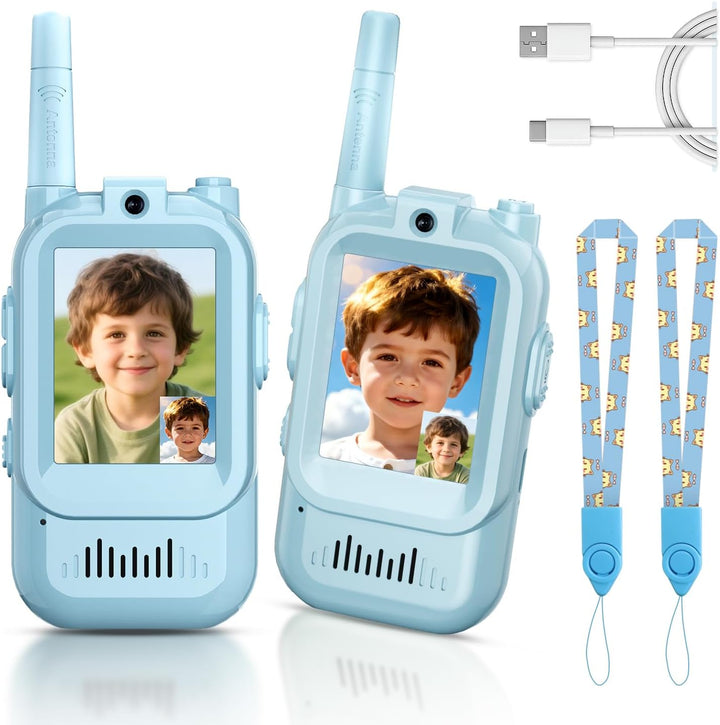 Walkie Talkies de Video para Niños, Paquete de 2 Intercomunicadores...