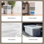 IRIS USA - Caja de archivos, organizador de archivos de plástico con tapas para archivos de cartas/documentos legales, caja de documentos portátil para mudanza, contenedor de almacenamiento con tapa