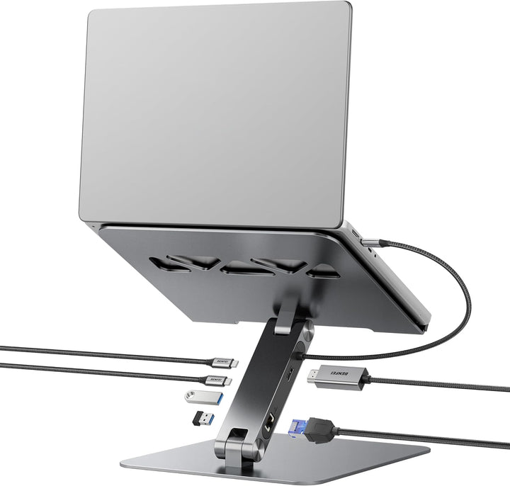 BENFEI Soporte para portátil con estación de acoplamiento USB C 6en...
