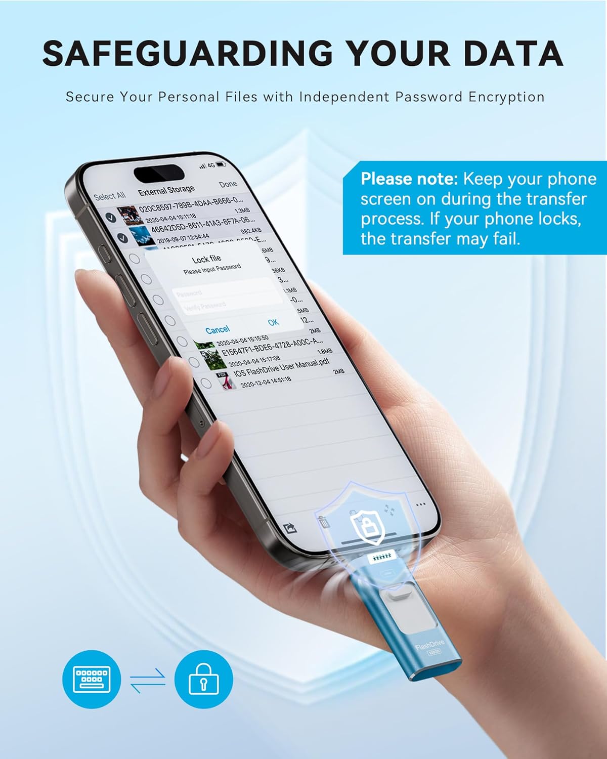 Unidad Flash Certificada MFi Apple de 256GB para iPhone, Stick Foto...
