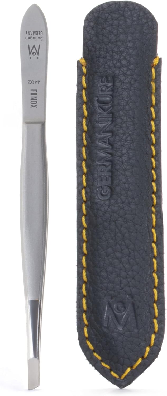 GERmanikure Pinzas inclinadas en estuche de cuero - Fabricadas en S...