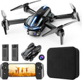 Dron con cámara para adultos principiantes y niños, divertido mini dron plegable 1080P para emocionante juego en interiores y exteriores, cuadricóptero RC con 2 baterías, arranque con una tecla, fácil