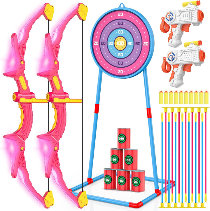 Paquete de 2 juegos de arco y flecha para niños, juego de juguetes...