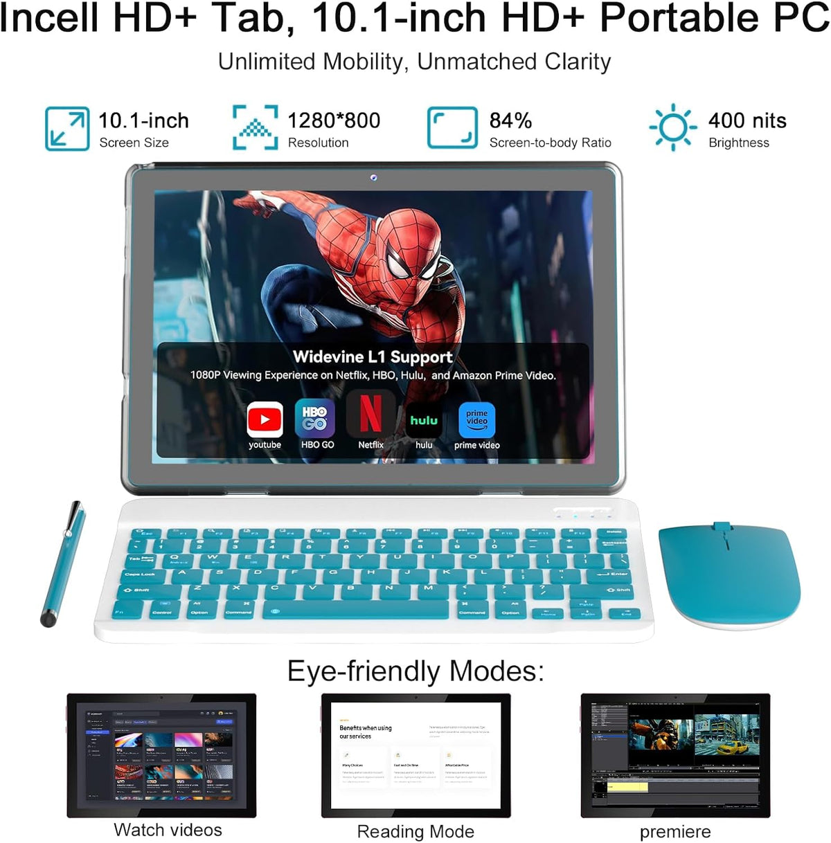 Tablet Android 15, tabletas de 10 pulgadas, 8GB RAM+32GB ROM/2TB expandible, verde.