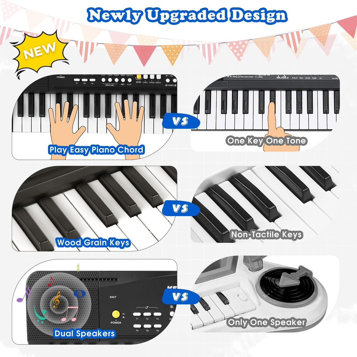 37 teclas para niños pequeños, teclado de piano eléctrico, pianos con micrófono
