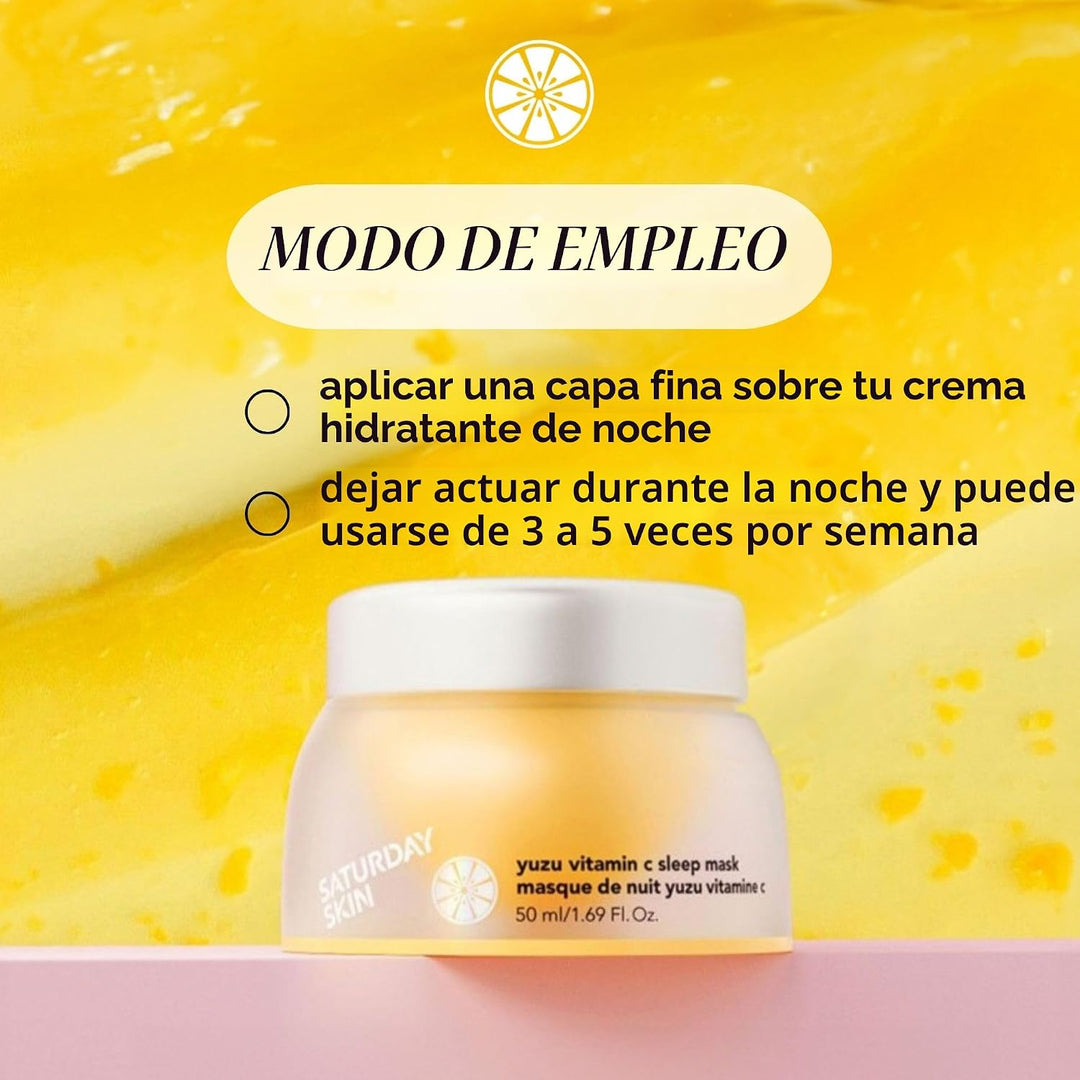 Saturday Skin Yuzu - Máscara de vitamina C para dormir durante la n...